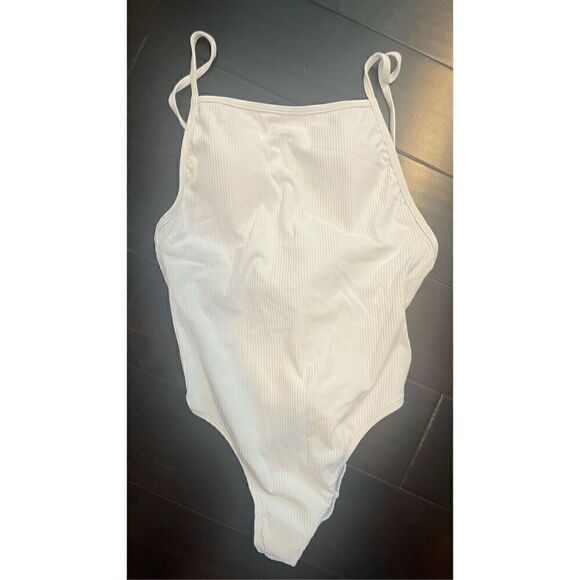 Andie Swim The Paloma Ribbed One Piece White NEW - Picture 2 of 5